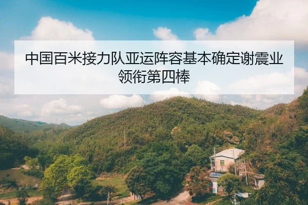 中国百米接力队亚运阵容基本确定谢震业领衔第四棒